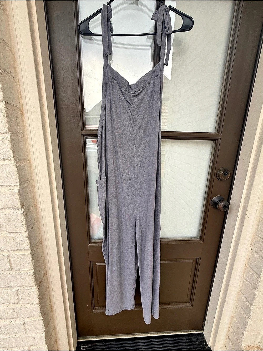 Hunter & Brown Strappy Onesie Gray Jumpsuit